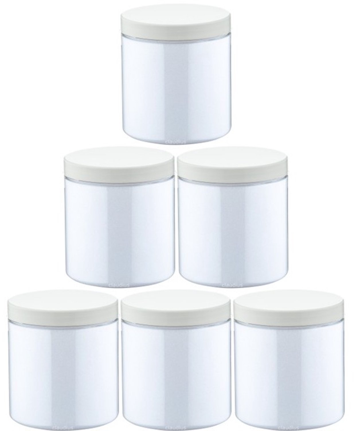 Claudius Scrubzout Perzik 300 gram - Pot met witte deksel - set van 6 stuks - Hydraterende Lichaamsscrub - Body Scrub