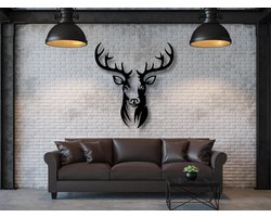 VAILLA Hertenkop Wanddecoratie Hout 3D – Muurdecoratie Slaapkamer Kantoor – 65 x 70 cm