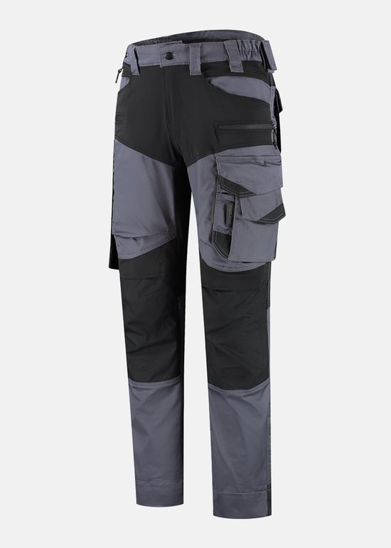 Faze.One Glaston 4K Stretch Werkbroek - Grijs Zwart - Maat 58 | Semi-Stretch Ripstop