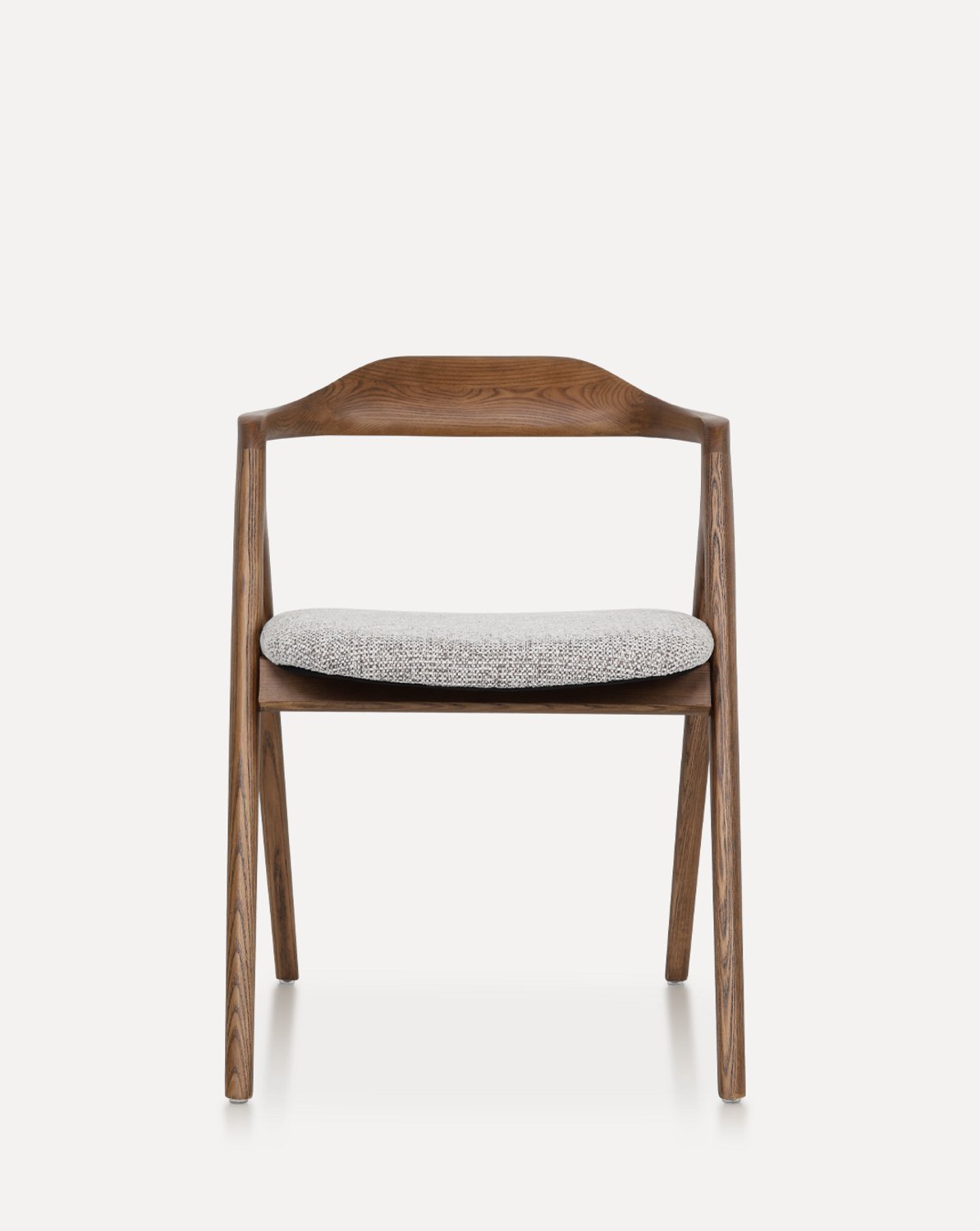 MODENUIT Eetkamerstoel - Met Armleuningen - Eetkamer - Hout en Stof - Walnootkleurig - 58x53,5x74,5 cm