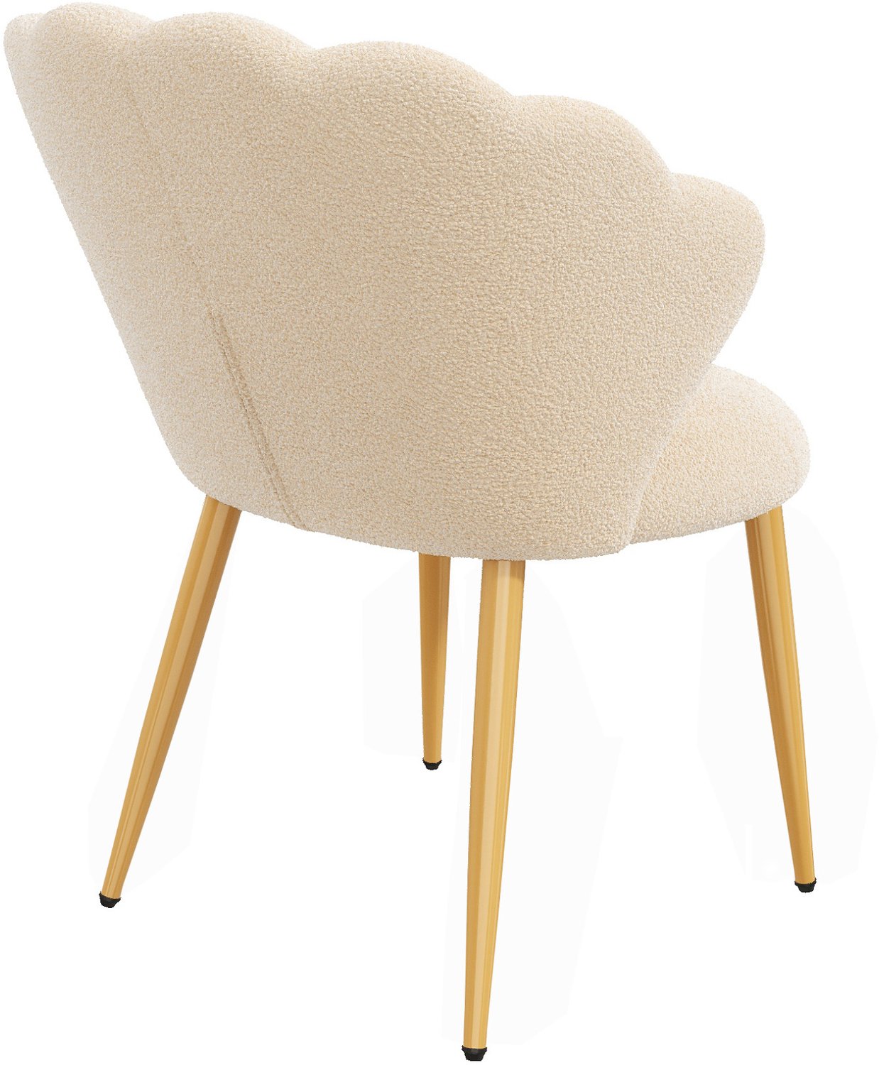 MODENUIT Eetkamerstoel - Kuipstoel Met Kussen, Set Van 6 - Voor Eetkamer - Metaal - Beige - 60x62,5x83 Cm