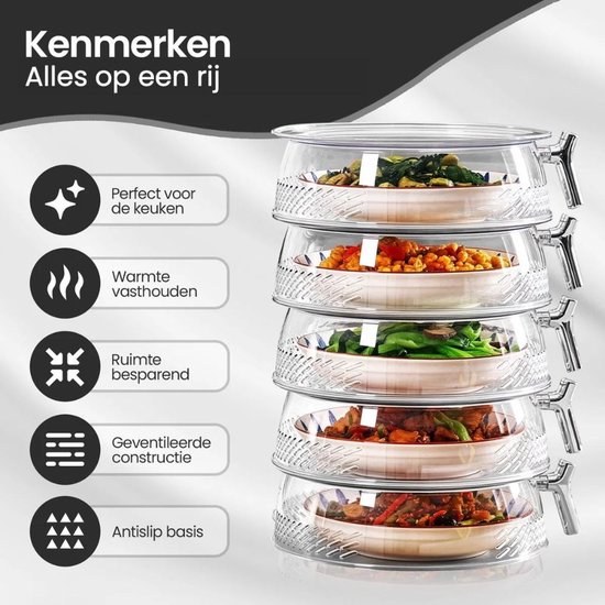 Velox Goods Voedselkappen Stapelbaar - Set van 3 - Transparant — afbeelding 2