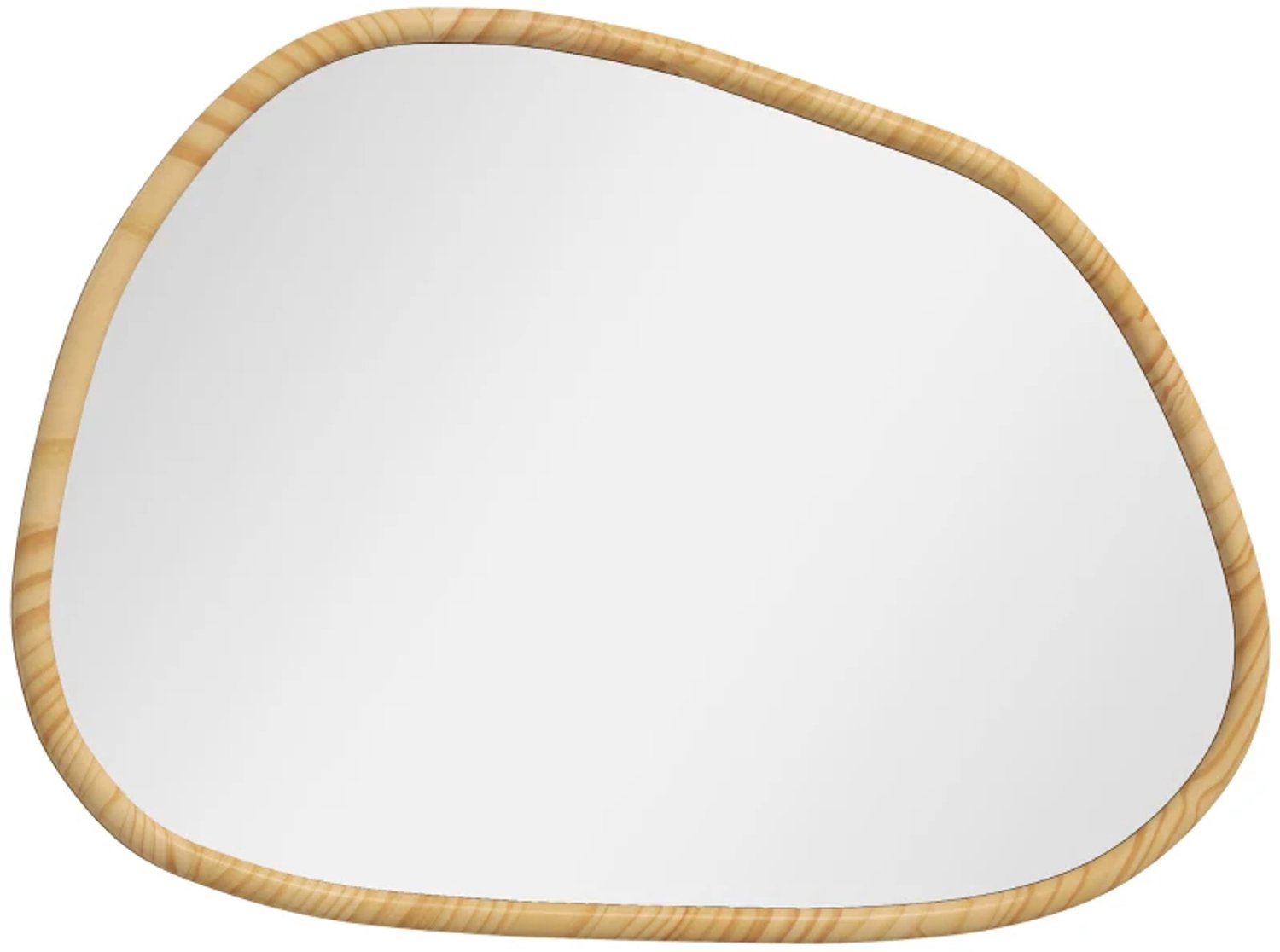 ZYLARO Wandspiegel - Decoratieve spiegel - Vintage design - Massief hout - 80 x 2,1 x 60 cm - Natuurlijk natuurlijk hout