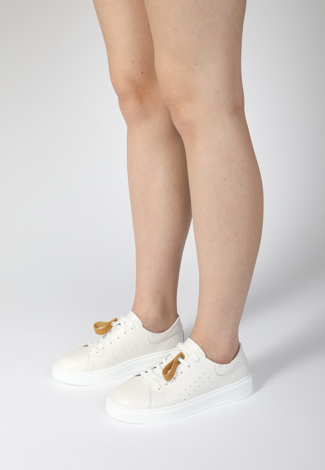 Lichte leren damessneakers - Wit - Maat 37