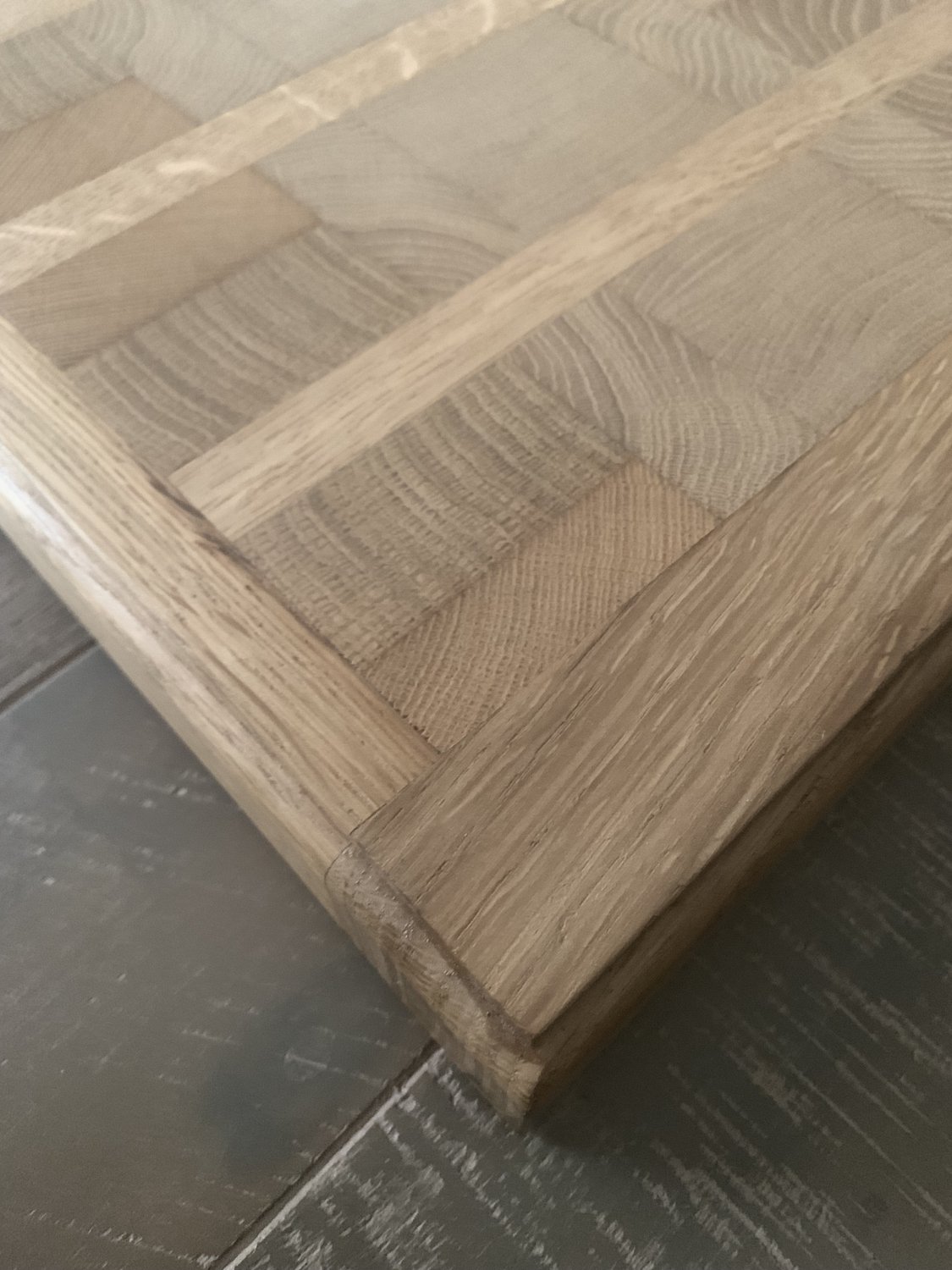 Luxe Handgemaakt Massief Eikenhouten Hakblok / Snijplank / Serveerplank 39 cm x 30 cm - R Gijsbers Design