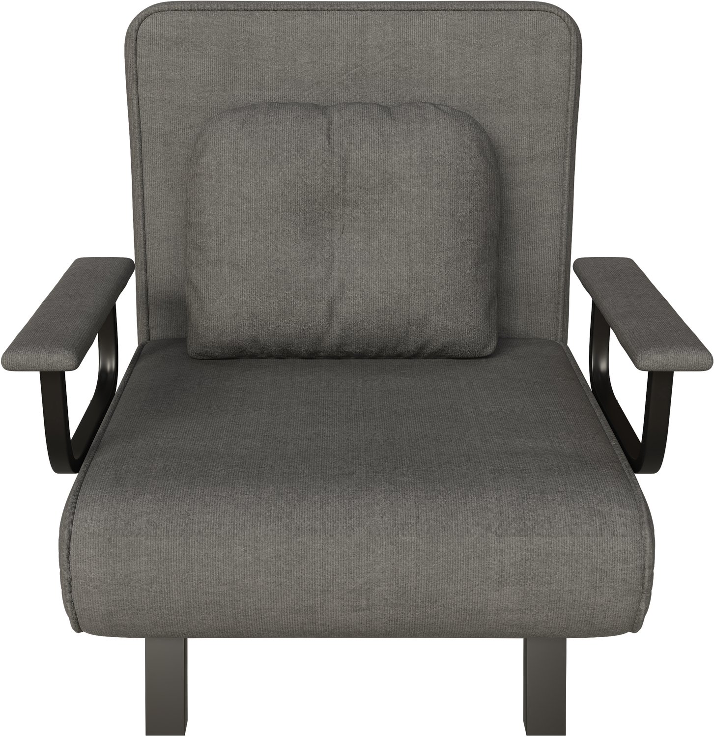 VVBV Relaxfauteuil Handmatig Verstelbaar / Relaxstoel 60x60x79 cm – 2-in-1, Armleuningen – voor Woonkamer/Slaapkamer – Textiel + Metaal – Grijs