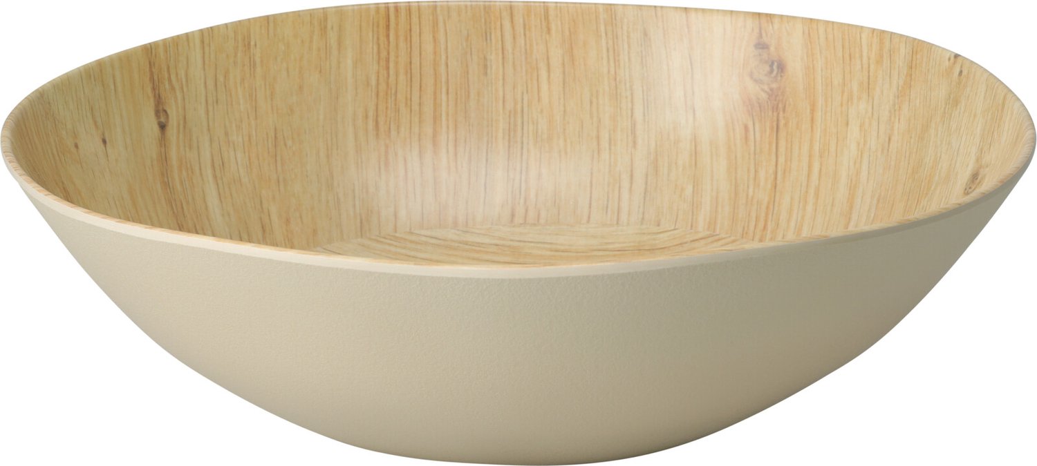 Excellent houseware - decoratieve schaal - houtlook-melamine- doorsnee 30 cm