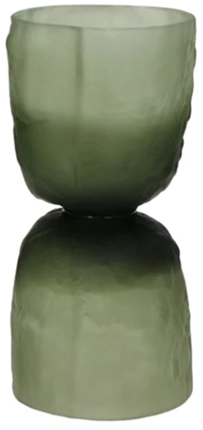 Pomax Diabolo vaas / windlicht D9cm H18cm mat groen
