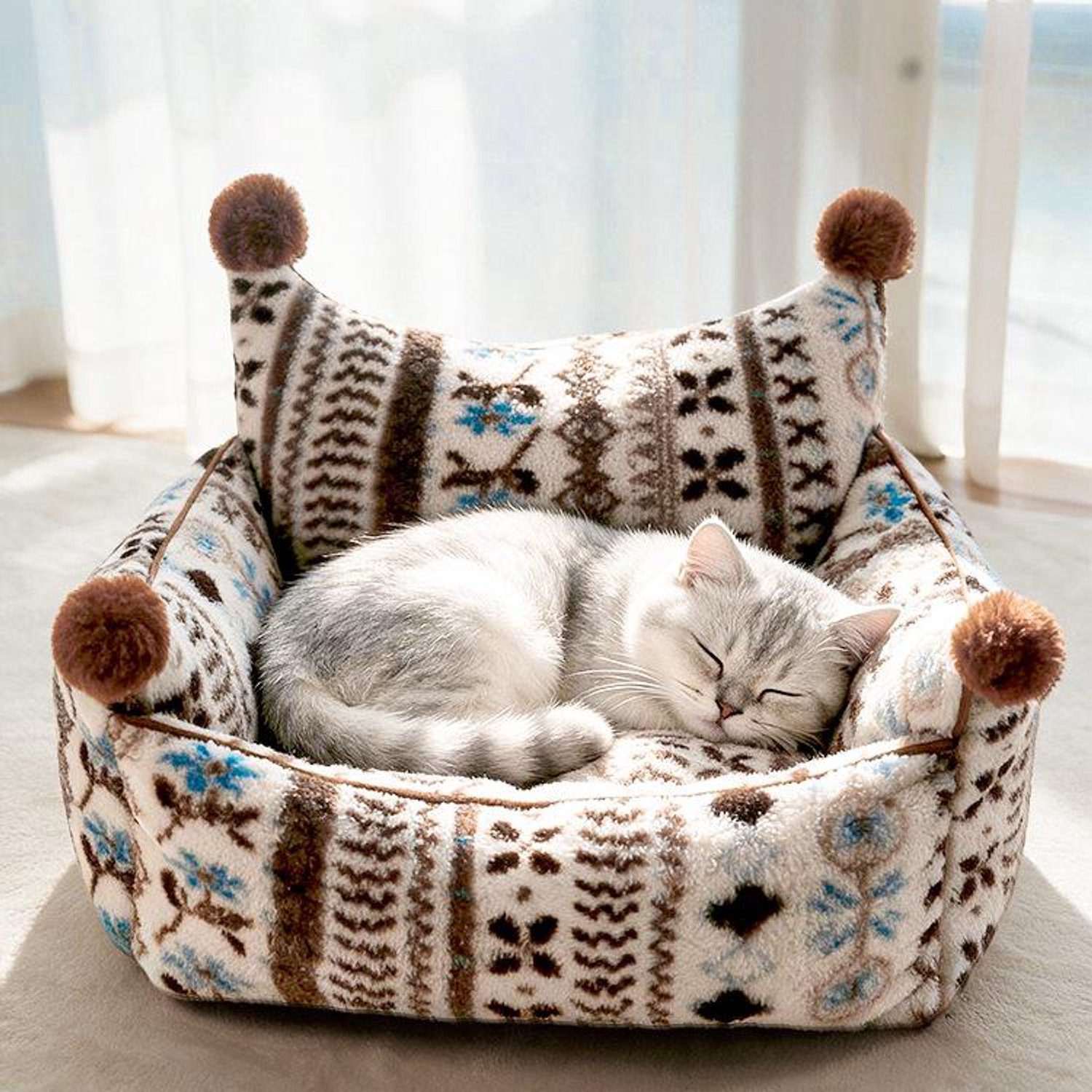Hondenbed en Kattenmand – Zachte Pluche Huisdierenbank met Verhoogde Randen – Dik Gevuld met PP-Katoen – Comfortabele Slaap- en Rustplek voor Honden en Katten – 60 × 50 × 40 cm – 1 Stuk