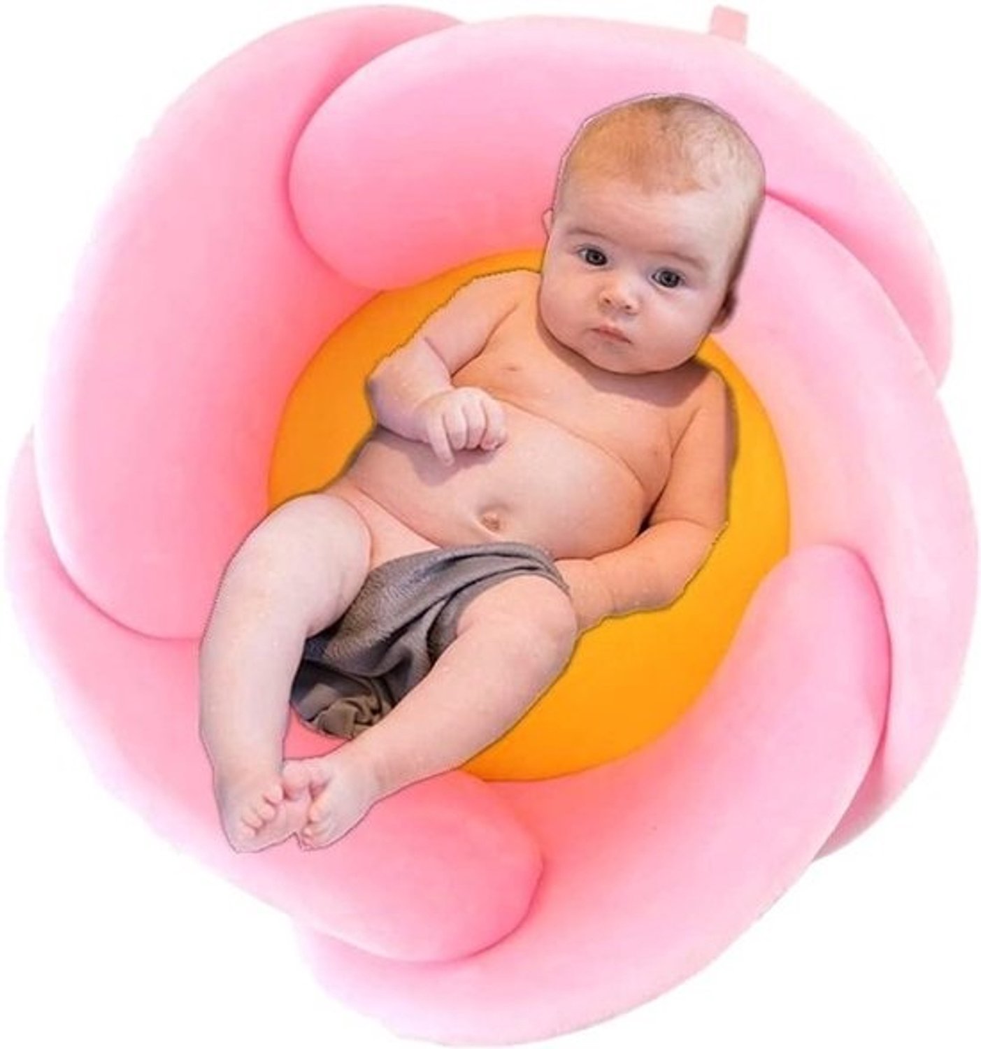 Babybadkussen - Bloemvormige badmat - Voor badderen - Creatieve bloemvorm - 80x80 cm - Roze