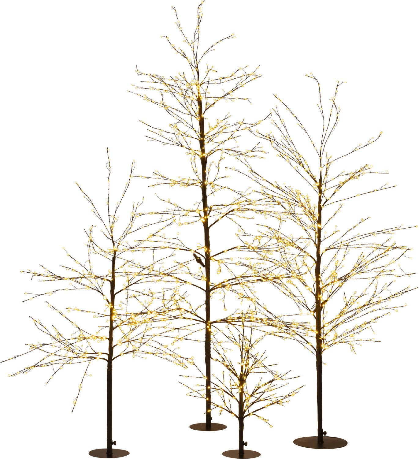 Anna's Collection Lichtboom - zwart - metaal - 60 cm - 240 led lichtjes - klassiek warm - verlichte kerstboom – foto 7
