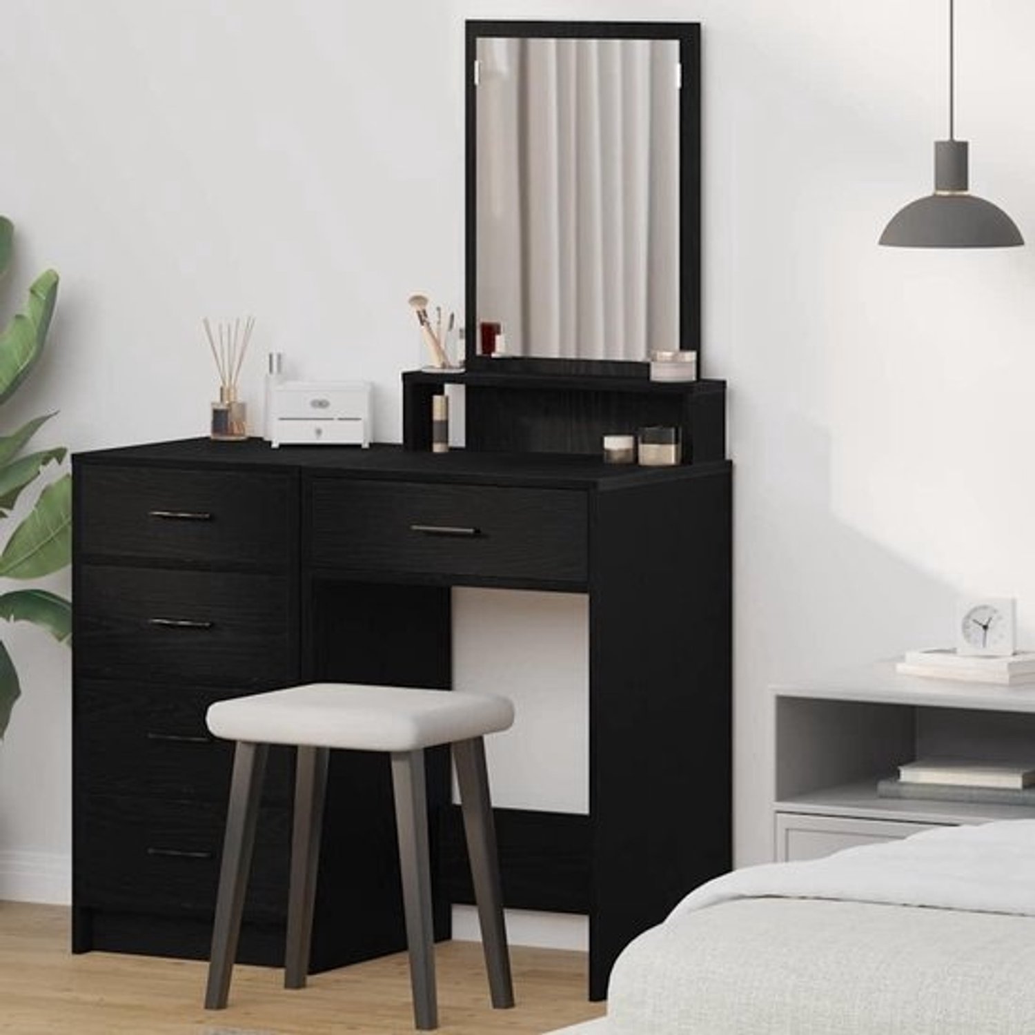 Kaptafel met plank - Dressing table Schminktafel - Sieraden ordenen - Ruimtebesparend ontwerp - 50 x 41 x 140 cm