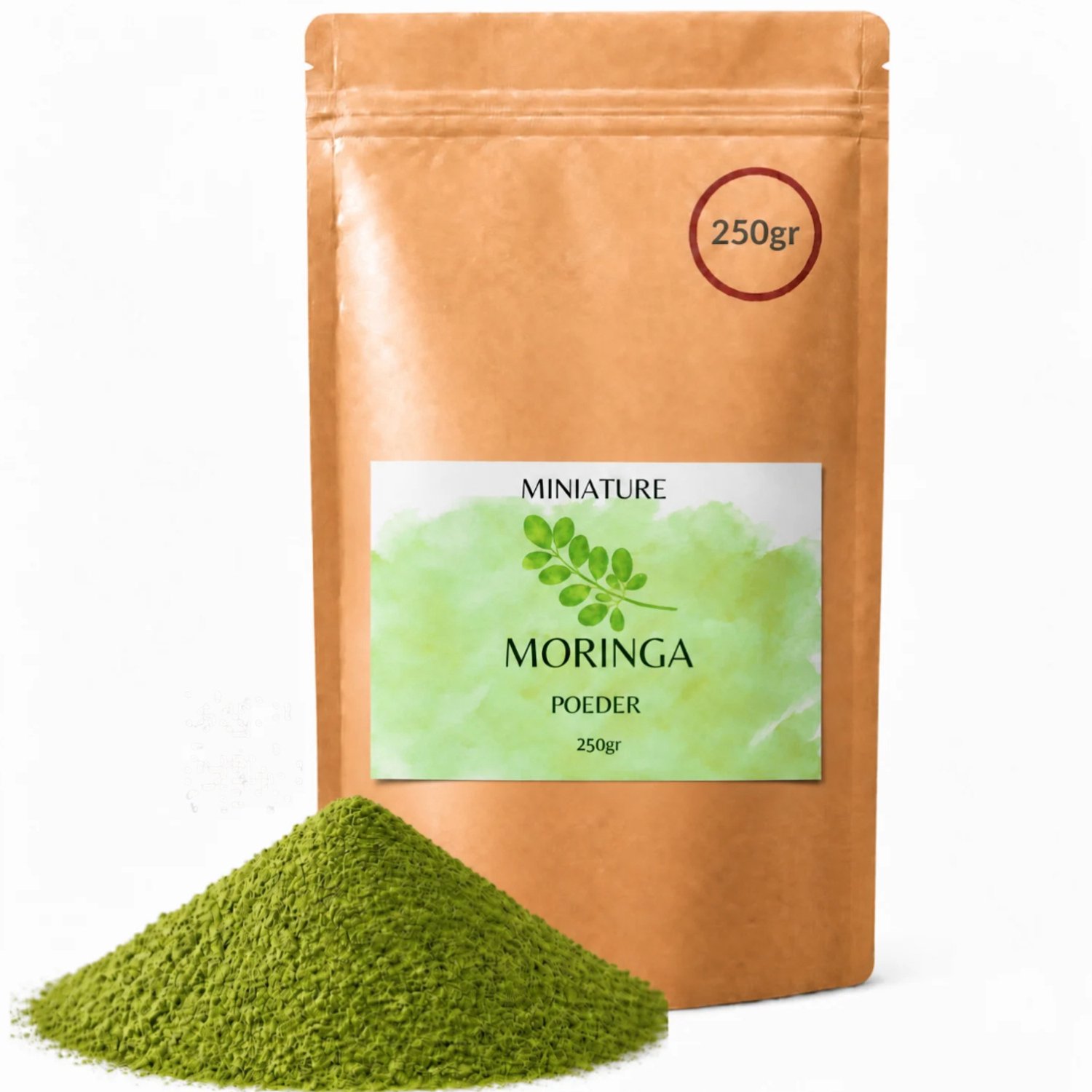 Moringa Poeder 250gr - Puur van Moringa Oleifera Bladeren - Foodgrade