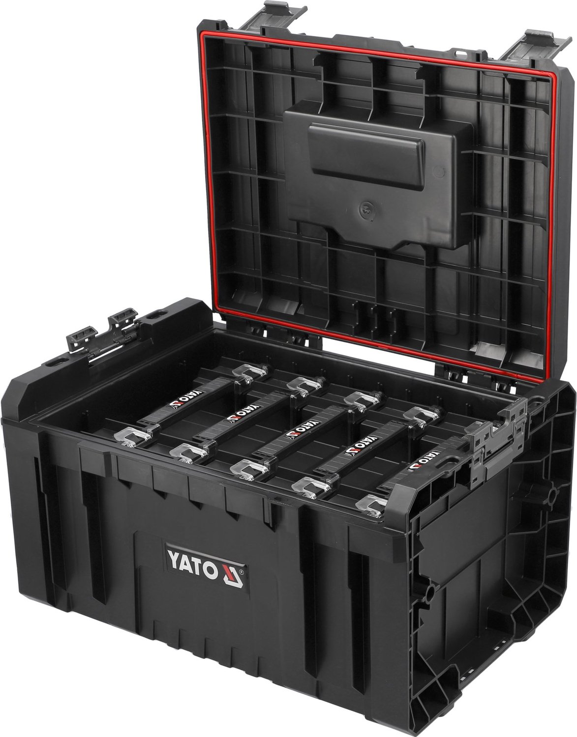 YATO S12 YT-09163 Gereedschapskoffer & Organizer - Modulair Opbergsysteem - Inclusief 5 Bakjes & Handgreep - Koppeling met S12 & S1 Systems - 241 x 450 x 321 mm