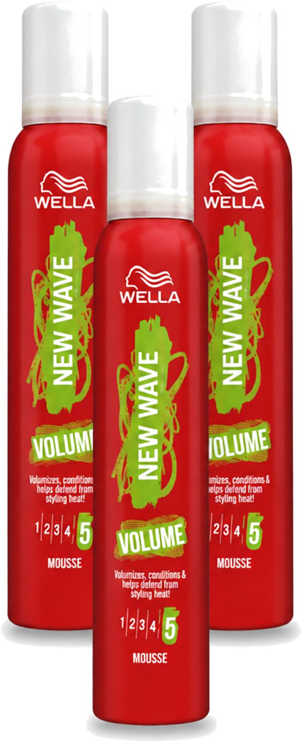 3 x Wella – New Wave Boost – Volumemousse – 200 ml - Voordeelverpakking - 3 stuks