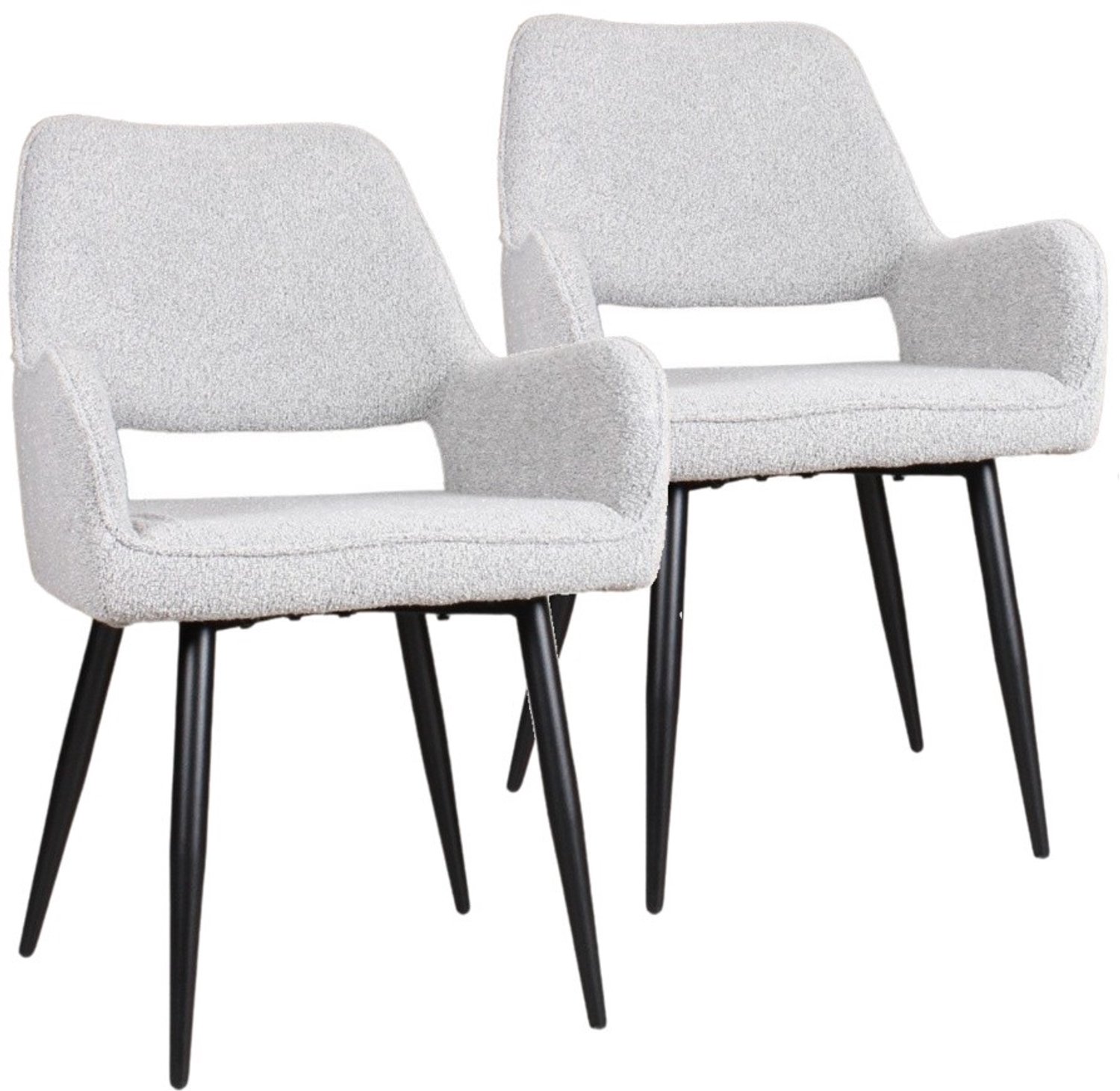 DS4U - - Lenon armstoel - Set van 2 - Grijs - Boucle