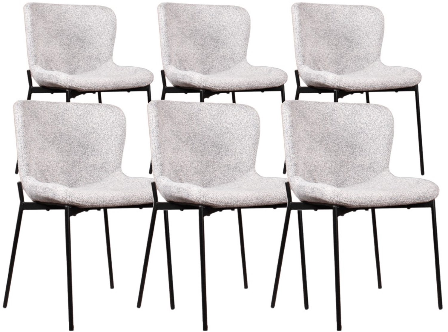 DS4U - - Vera eetkamerstoel - Set van 6 - Grijs - Stof
