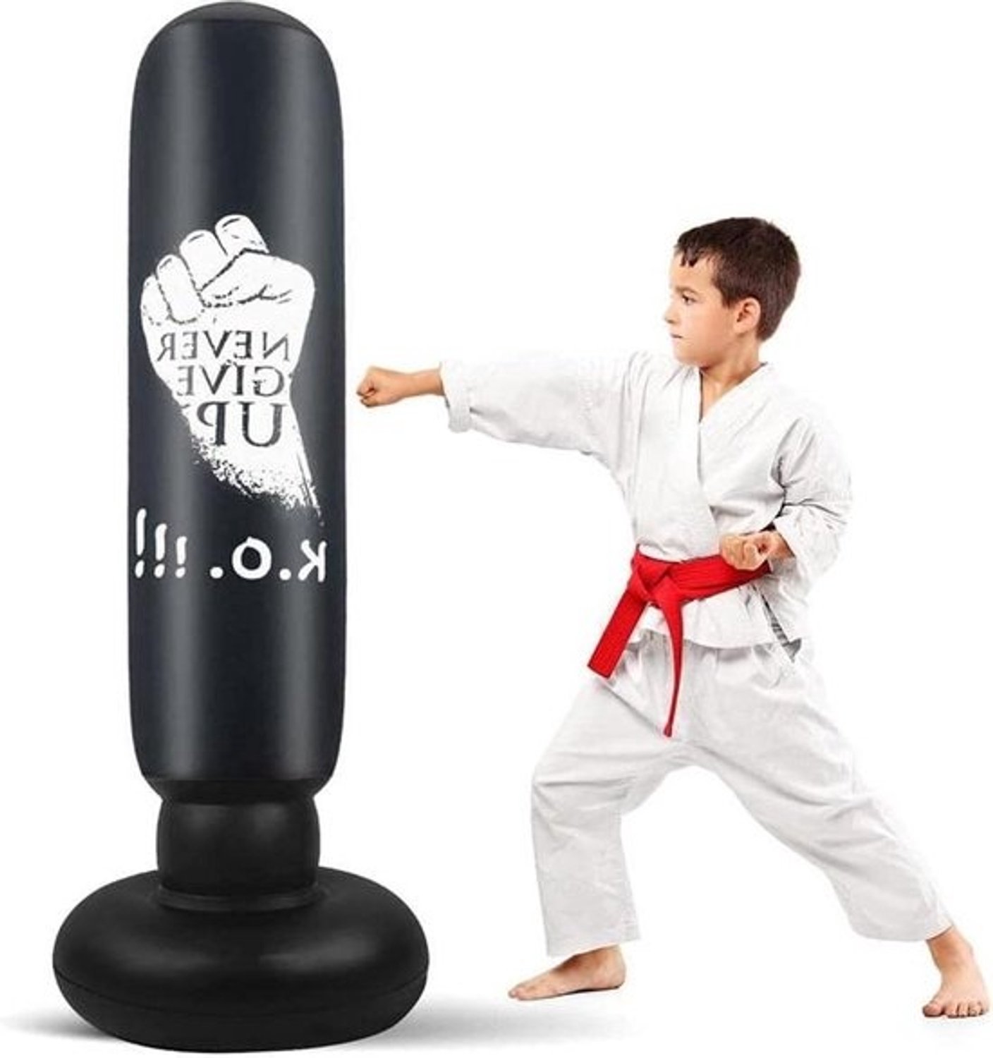 Opblaasbare kids-bokszak - Vrijstaand voor kinderen - Bounce-Back Bag voor karate en taekwondo - 62 inch