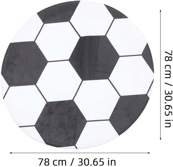 Rond voetbalkleed, 80 x 80 cm, zacht polyester voetbalkleed – beschermt houten vloeren tegen krassen van stoelen en geeft een sportieve uitstraling aan kinderkamers, speelkamers en woonkamers. — afbeelding 5