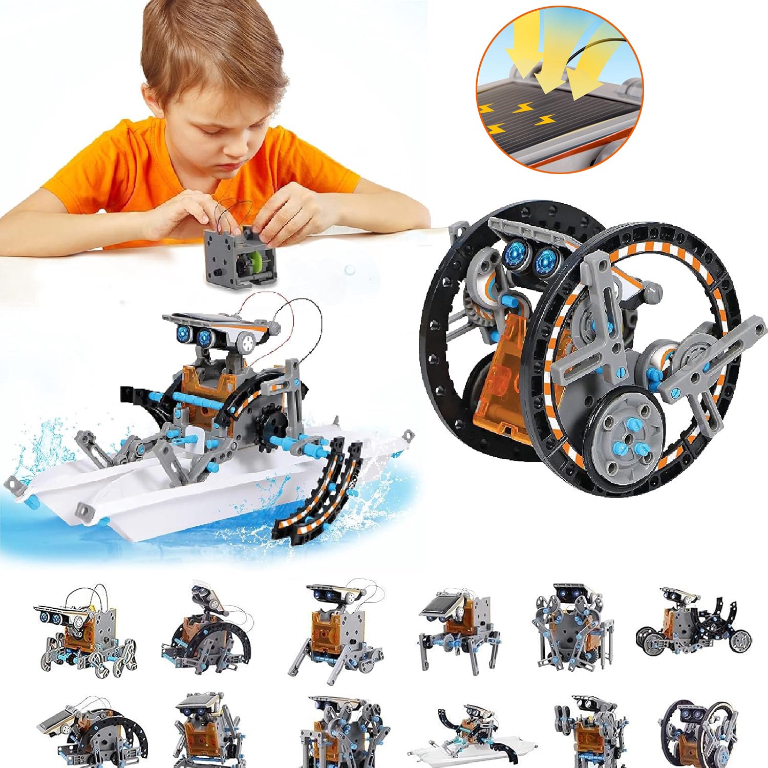 12-In-1 Zonne-Energie-Robotbouwset - Educatief Wetenschappelijk Robotspeelgoed - STEM-Cadeau Voor Jongens