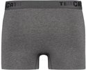 Grijze Ten Cate shorty in melange met elastische tailleband en zwarte merknaam.
