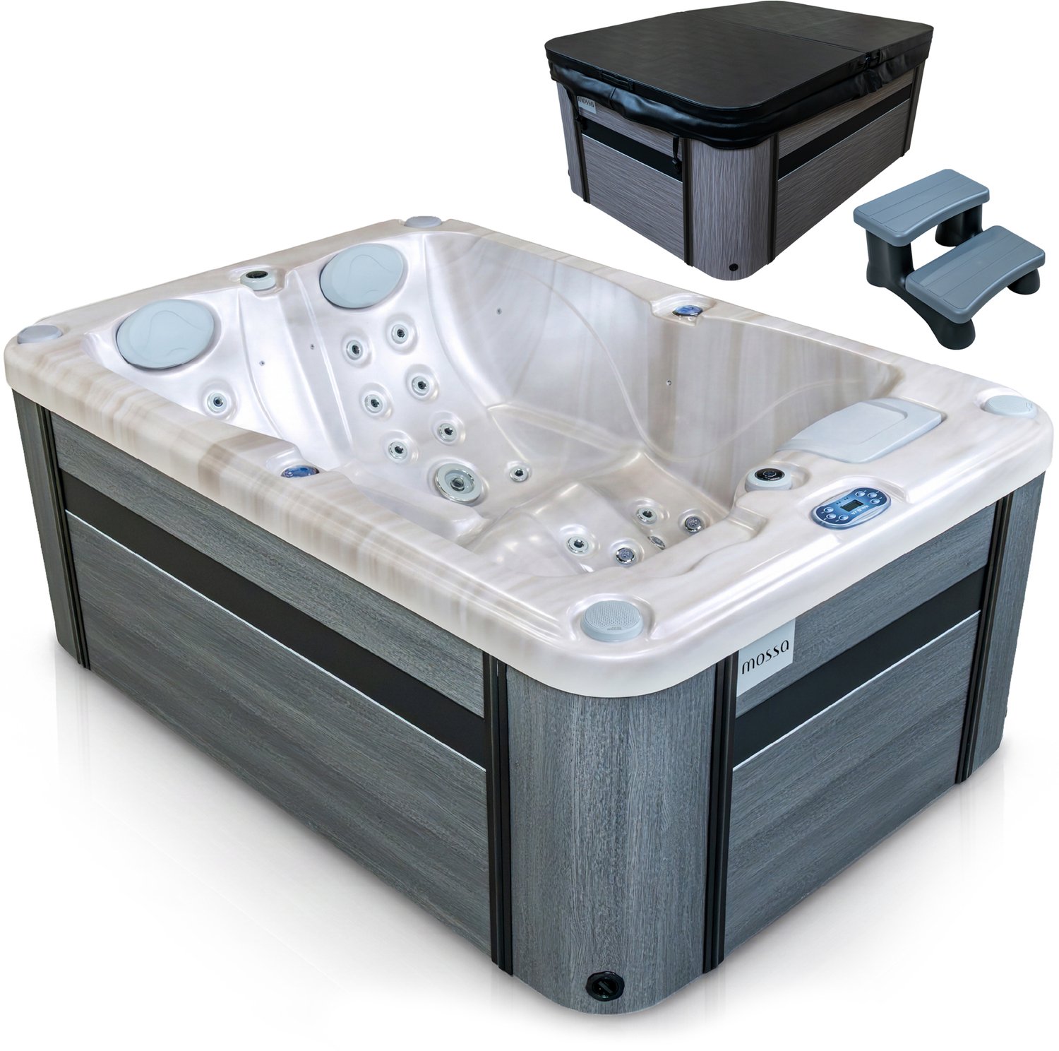 MOSSA VL-2P-PRO-OO-DG-Z Buitenspa 2 Persoons - 50 Jets - 600 L