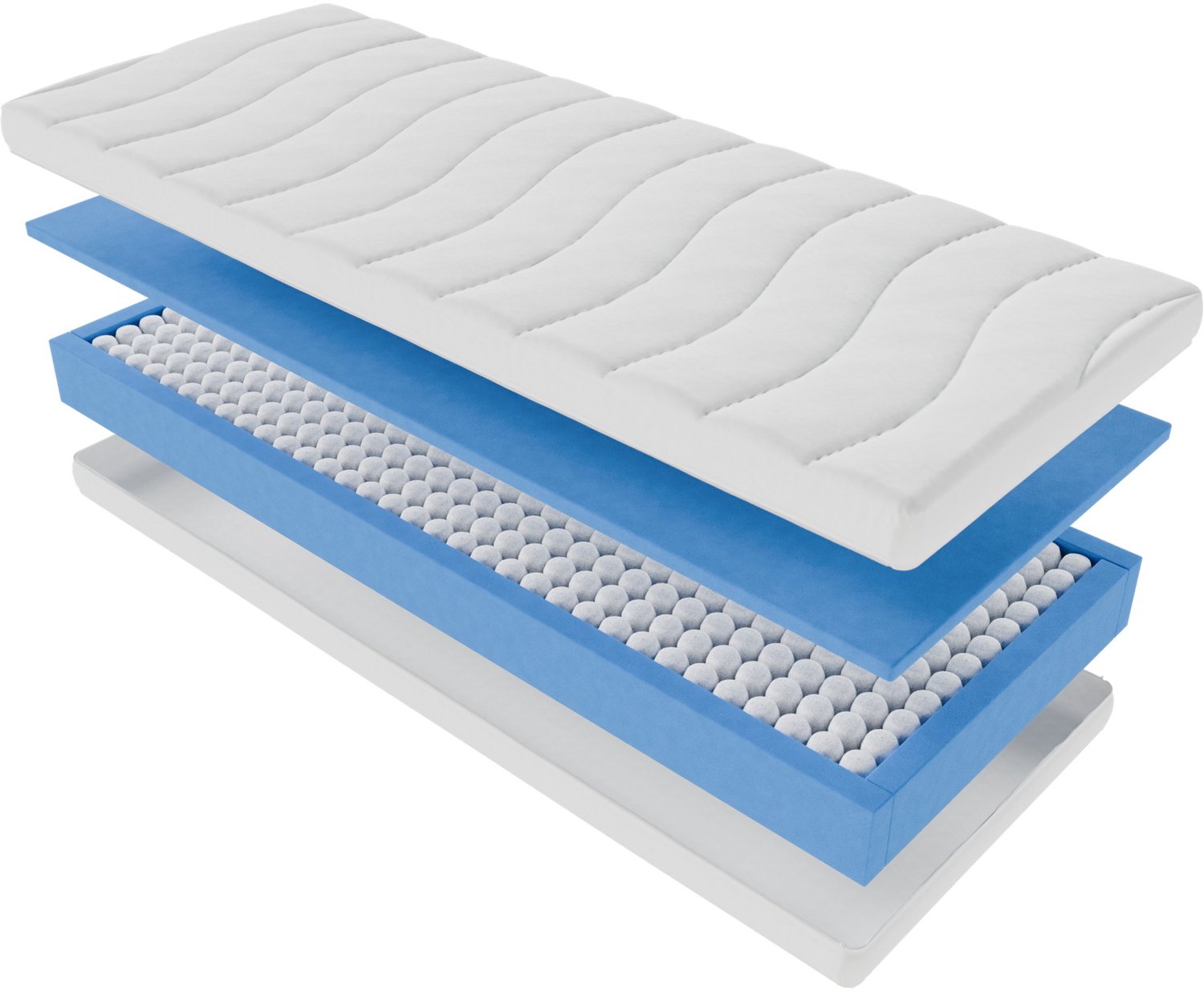 Toros Bedden Pocket Matras Koudschuim 80x200 20cm Met Luxe Bamboe Hoes Met Rits - Stevig Wit