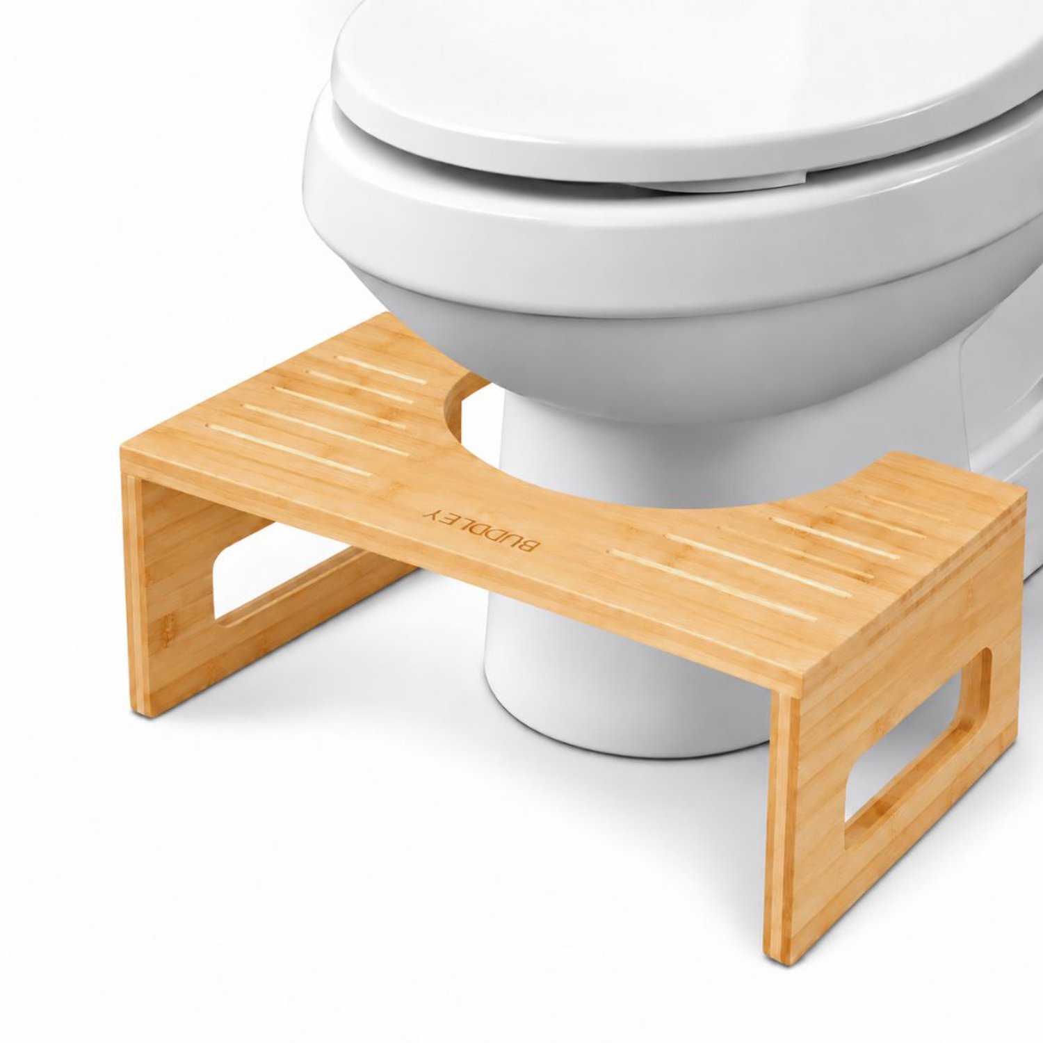BUDDLEY Toiletkrukje Bamboe - WC Krukje - Hout - Toilet Squat - Opstapkrukje - Opstapje voor Kinderen - WC Krukje Volwassenen Bamboo - Potty training - Bamboo - WC Krukje voor de juiste houding