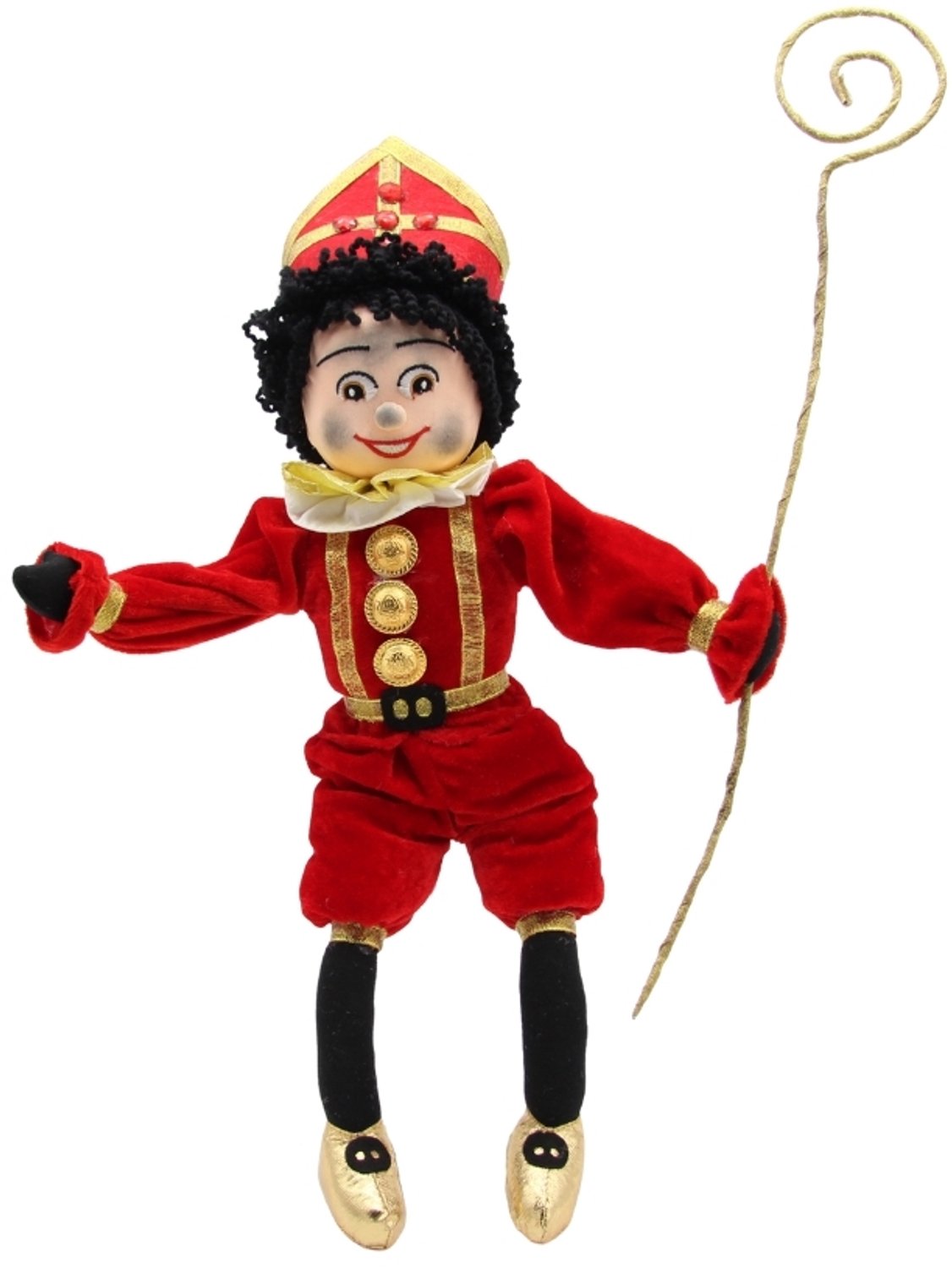 Pietenpop met mijter en staf - Sinterklaasdecoratie - 40 cm- Beekwilder design - handgemaakt