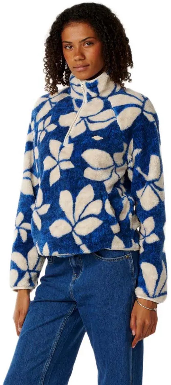 Rip Curl Paraiso Fleece Met Halve Rits Vrouw Blauw