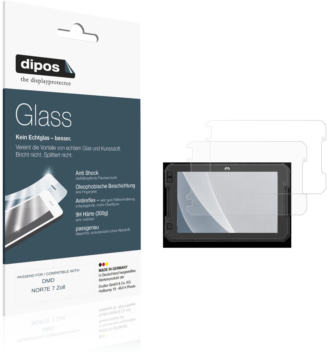 dipos – 2x Matte Pantserfolie geschikt voor DMD NOR7E 7 Inch | 9H Screenprotector