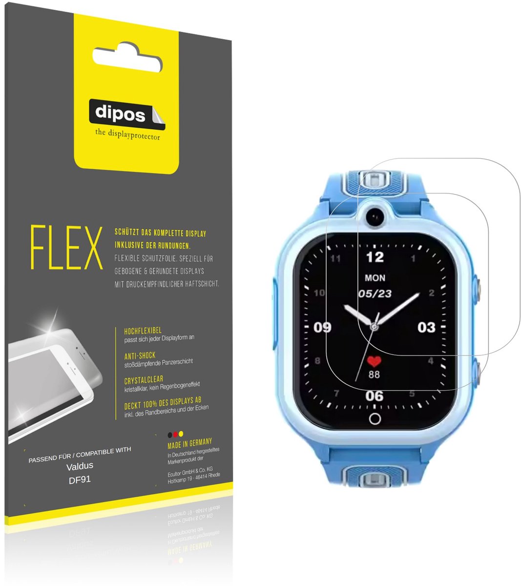 dipos – 2x Beschermfolie geschikt voor Valdus DF91 | 3D Full Cover Screenprotector | 100% Passend