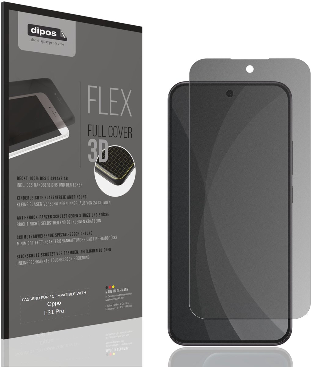 dipos FLEX – Matte Privacy Screenprotector geschikt voor Oppo F31 Pro | Volledige Schermbescherming | Case-Friendly
