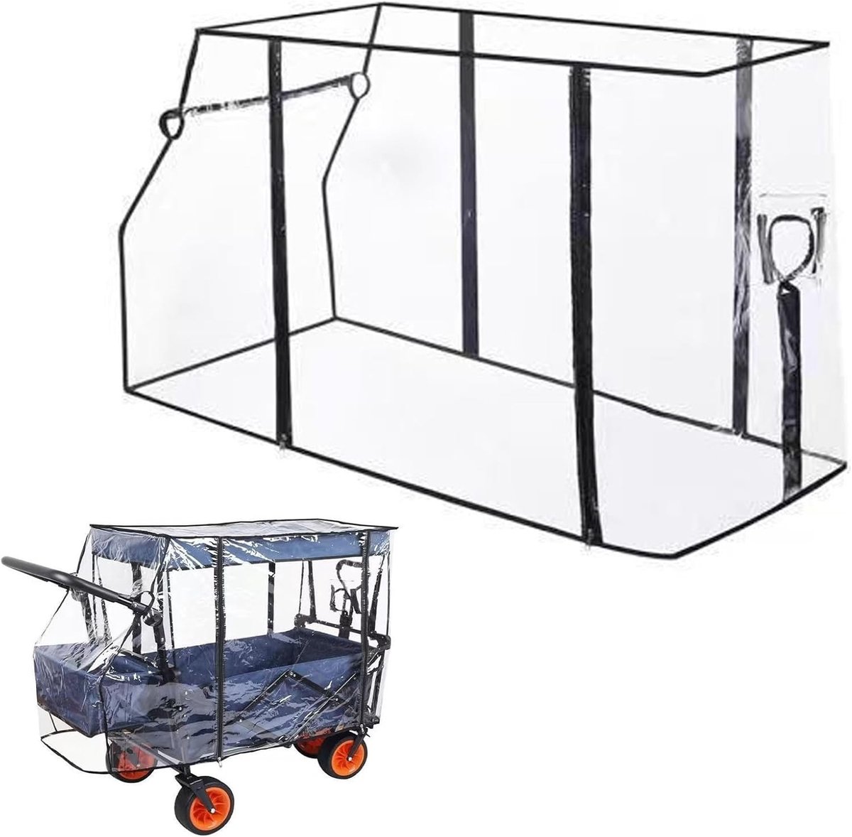 Transparante PEVA Regenhoes voor Kinderwagen met Rits - Universeel 115 x 51 x 75 cm voor Camping, Trolley en Tuinwagen