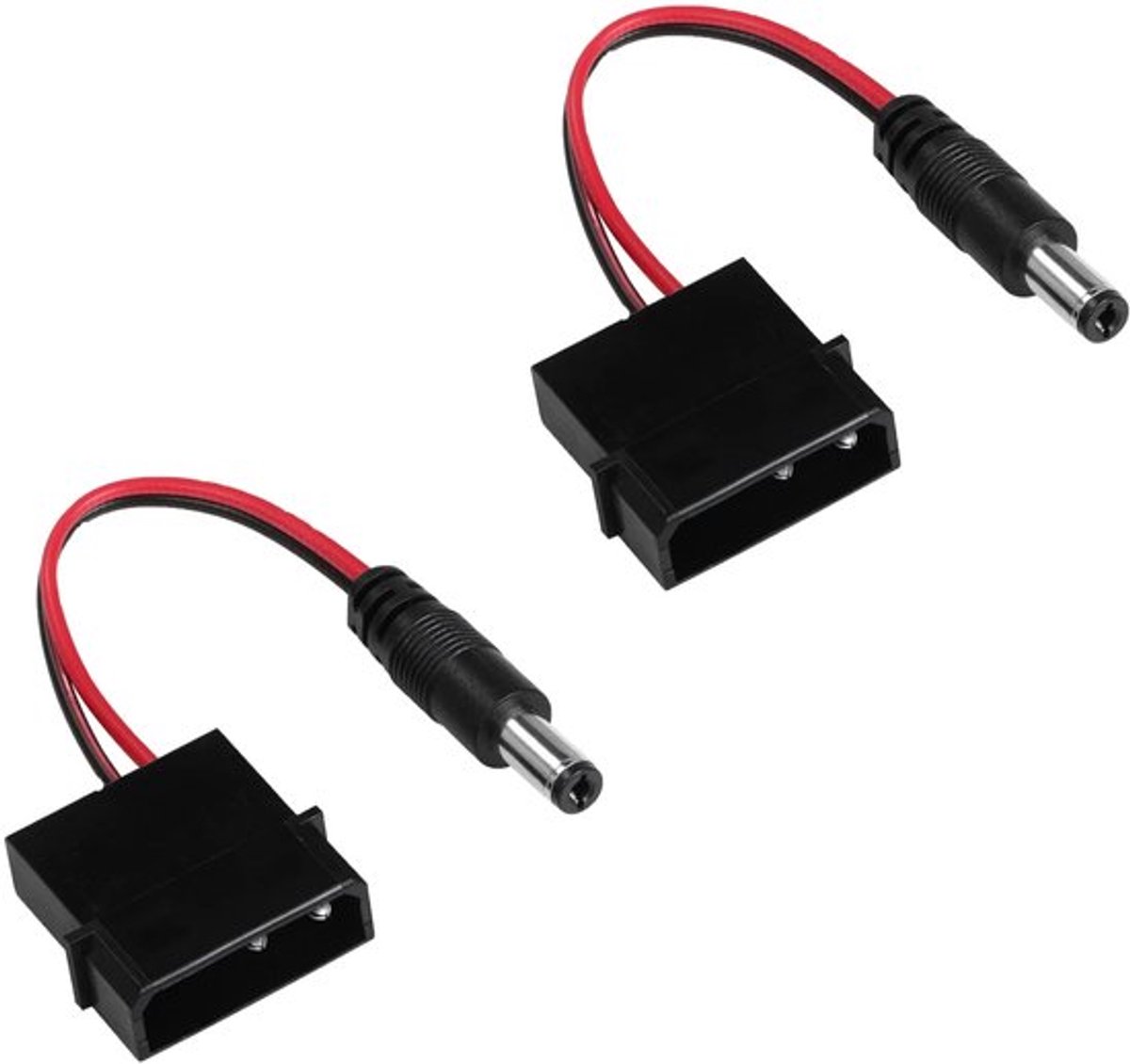Qianrenon DC 5.5 x 2.1 naar 4-pin Molex Male Adapter Kabel 12V 3A