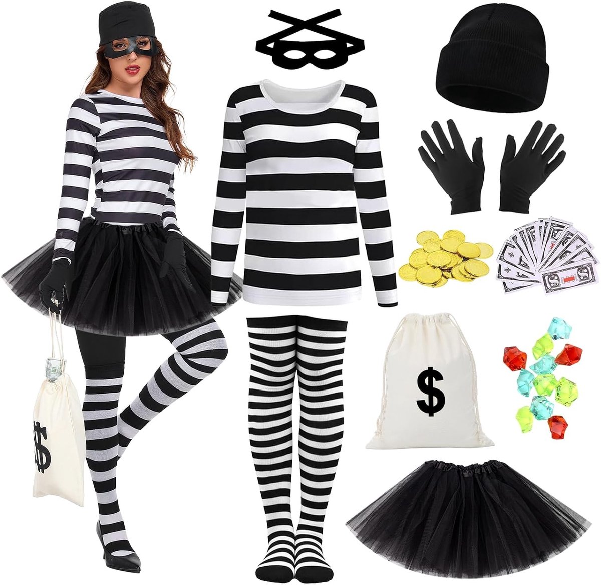 8-delige set rubberen kostuums voor kinderen - Perfect voor feestjes, Halloween en verkleedpartijen