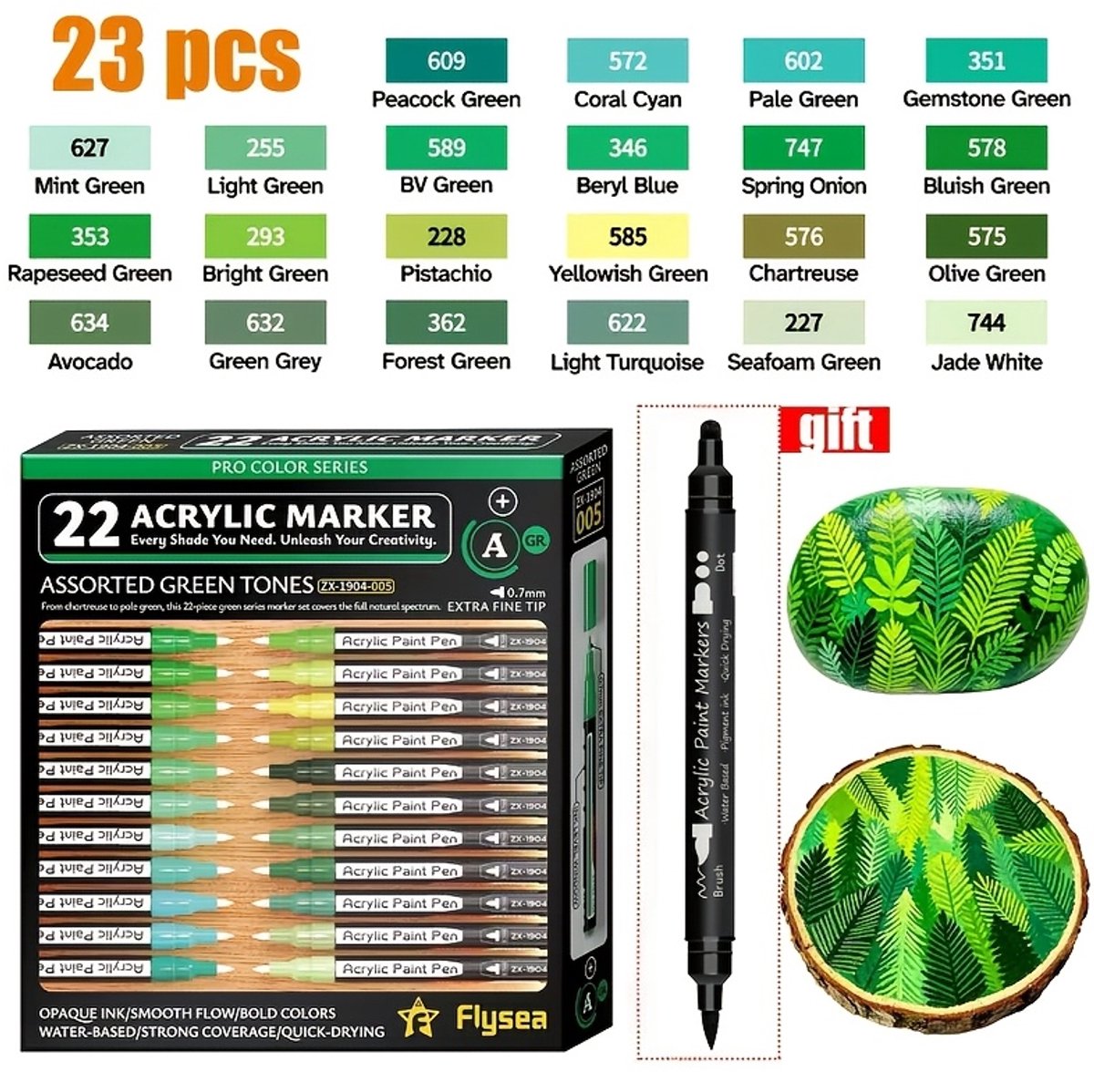 Currero Aquamarkers - Twinmarkers - Brushpennen - Stiften - Markeerstiften Op Waterbasis - Dual Tip - Tekenen En Kleuren - 23-Delig Set Blauw