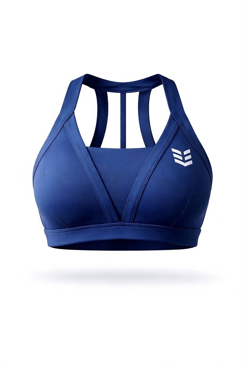 Empire Embodied Athene Sportbeha Dames - Sport BH met Vetersluiting op de Rug - Yoga en Fitness - Medium Ondersteuning - Blauw - Maat M
