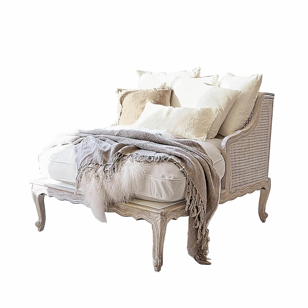 LOBERON Chaise longue Dronne crème
