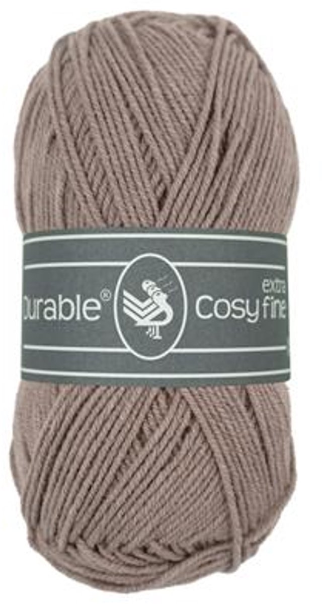 5 x Durable Cosy extra fine - katoen en acrylgaren - Warm Taupe (343) - haakgaren/breigaren - naald 3 a 3,5mm