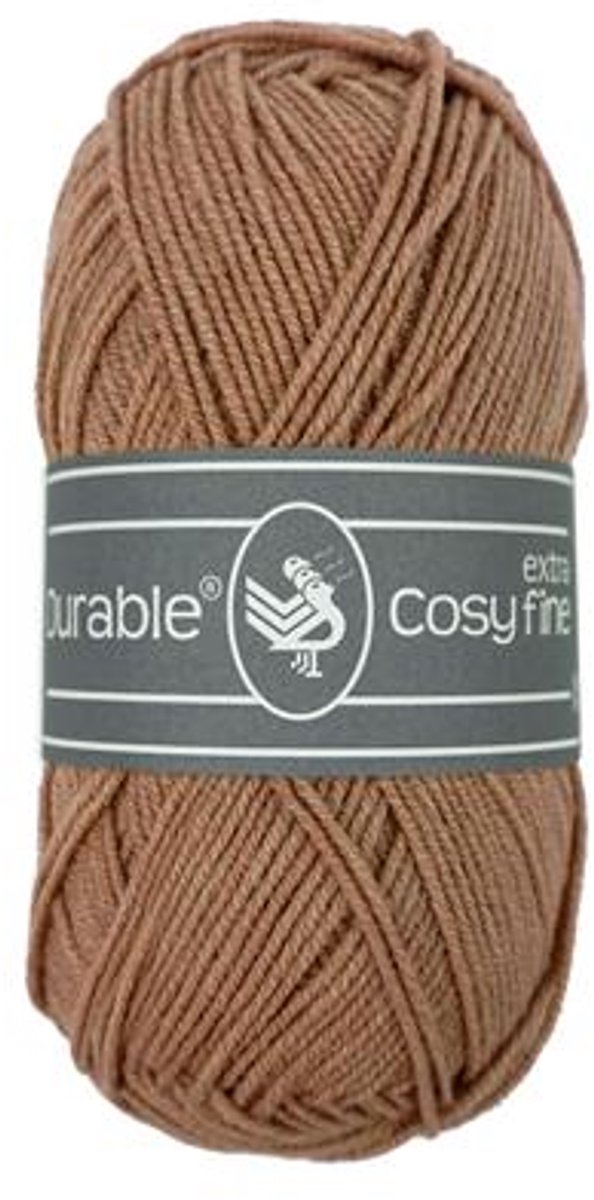 5 x Durable Cosy extra fine - katoen en acrylgaren - Hazelnut (2218) - haakgaren/breigaren - naald 3 a 3,5mm