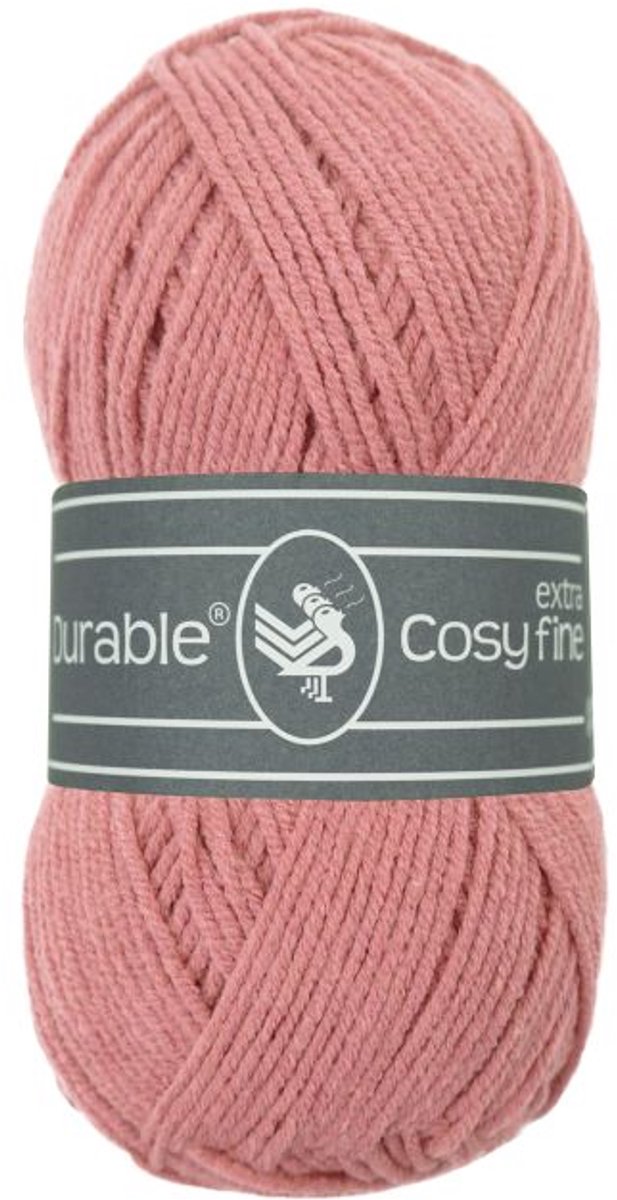 10 x Durable Cosy extra fine - katoen en acrylgaren - Vintage Pink (225) - haakgaren/breigaren - naald 3 a 3,5mm