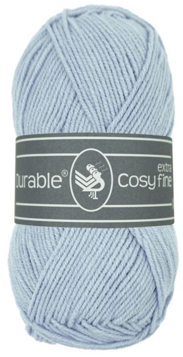 5 x Durable Cosy extra fine - katoen en acrylgaren - Baby Blue (2124) - haakgaren/breigaren - naald 3 a 3,5mm