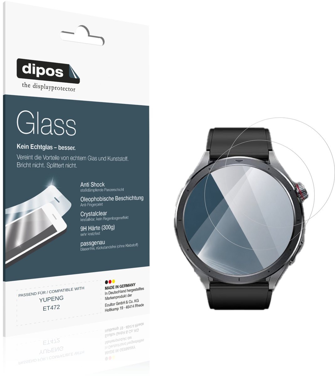 dipos – 2x Pantserfolie geschikt voor YUPENG ET472 | 9H Screenprotector