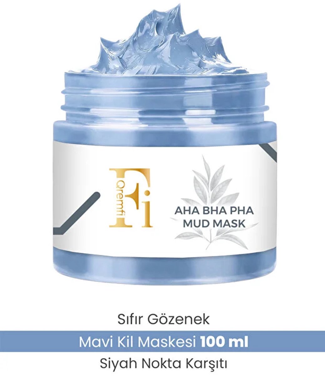 Qremfi - Blauwe Klei Gezichtsmasker 100 ml – Diepe Reiniging, Poriën & Mee-eters