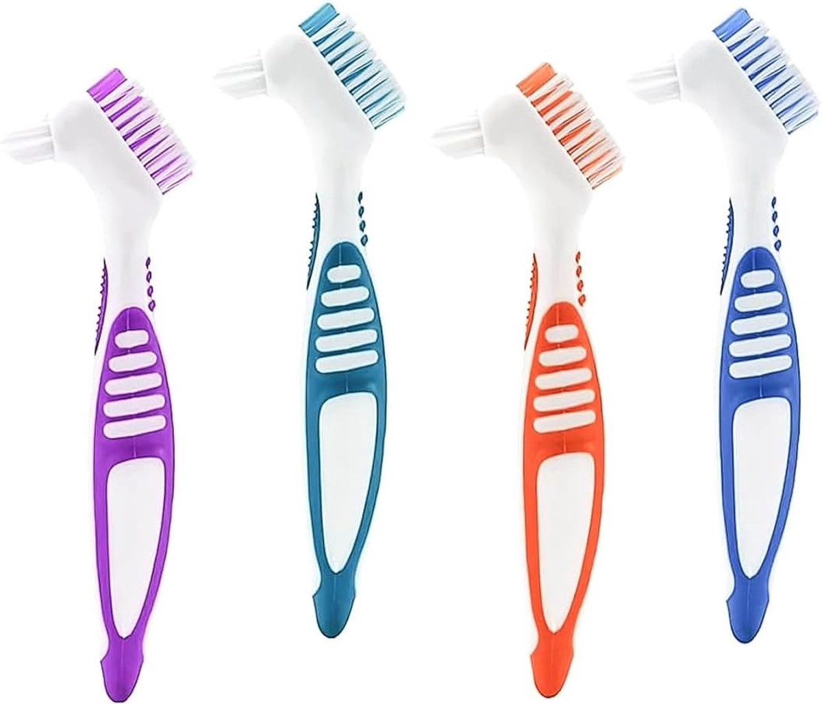 4-delige Draagbare Dubbelzijdige Tandenborstel voor Effectieve Tandheelkundige Reiniging en Vervangingsborstels voor Optimale Mondhygiëne