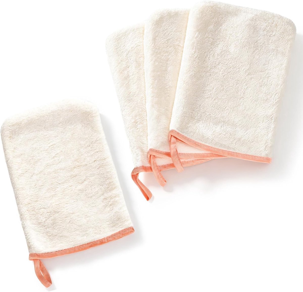 Zachte en Absorberende Microfiber Gezichtsdoekjes voor Volwassenen - Wasbare Badhandschoenen, Ideaal voor Gezichtsreiniging en Lichaamsverzorging, Set van 4