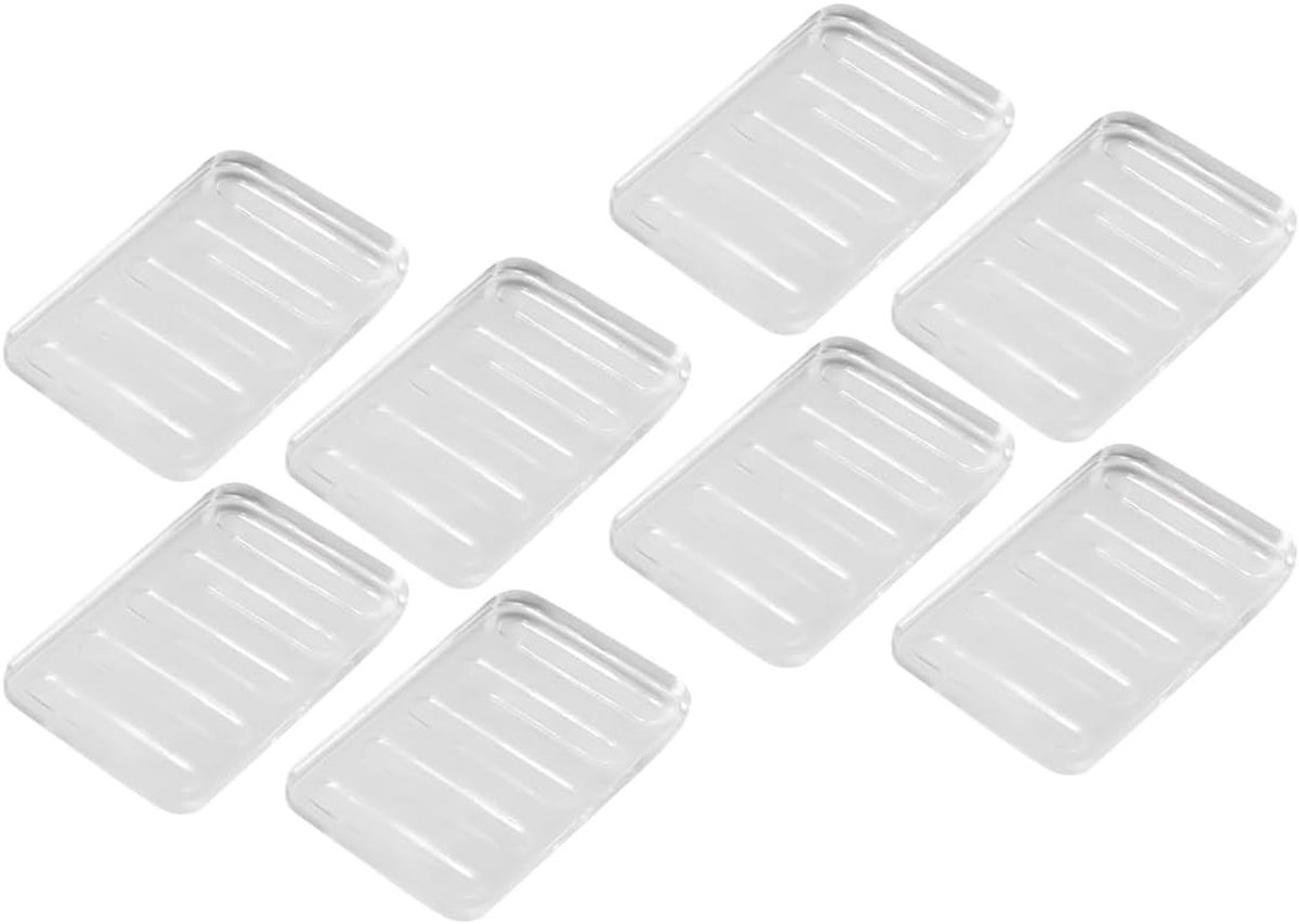 8 Stuks Horizontale Plastic Voetstootkussens en Gapvullers met Verstelbare Bevestigingsstukken voor Bubbelbaden, Deurstoppen en Meubels 30x50x5mm