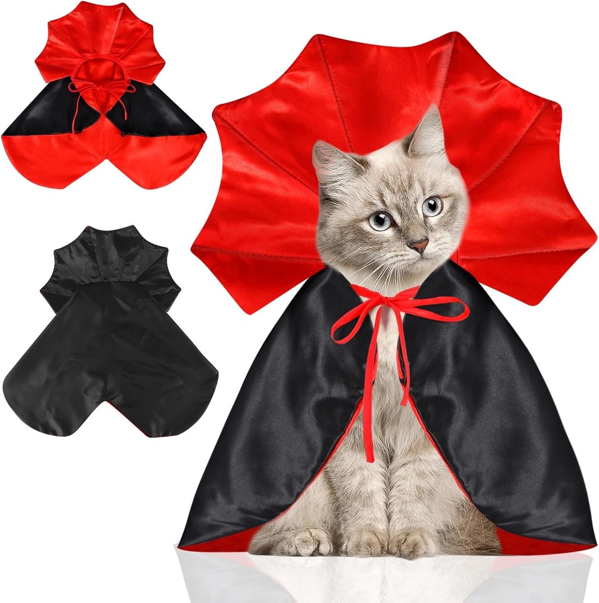 Katten en Honden Vampire Cloak - Halloween Kostuum voor Huisdieren, Cosplay Cape voor Feestjes, Magische Kleding voor Katten en Honden
