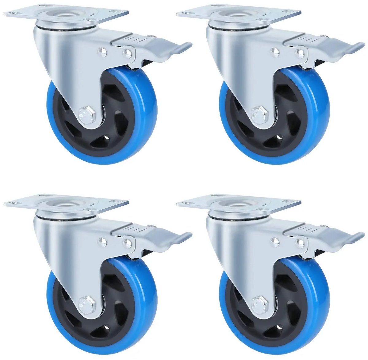 Novari - Zwenkwielen - Meubelroller - Transportwielen - Zwenkwielen set van 4 - Meubelwielen - Hoog belastbaar - 360° draaibaar